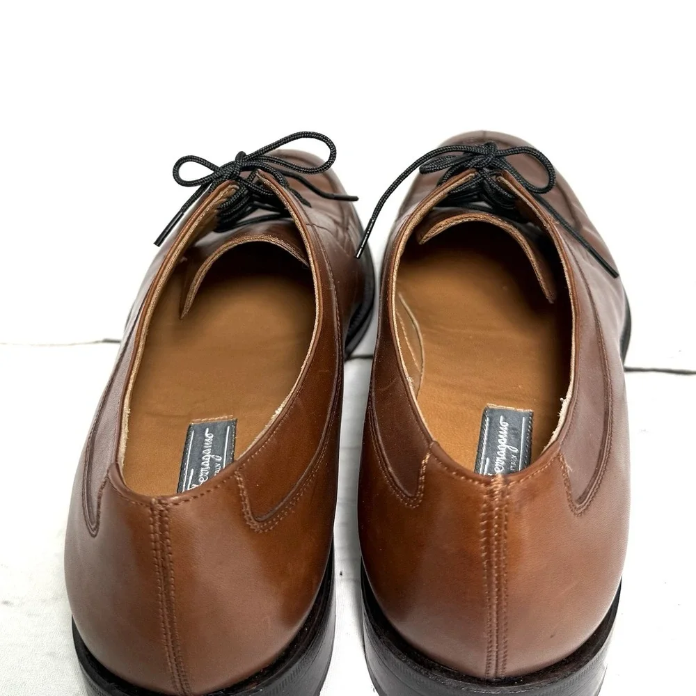 Salvatore Ferragamo Tramezza Shoes Men's 9.5 D Brown   Oxford Old Money Italy
